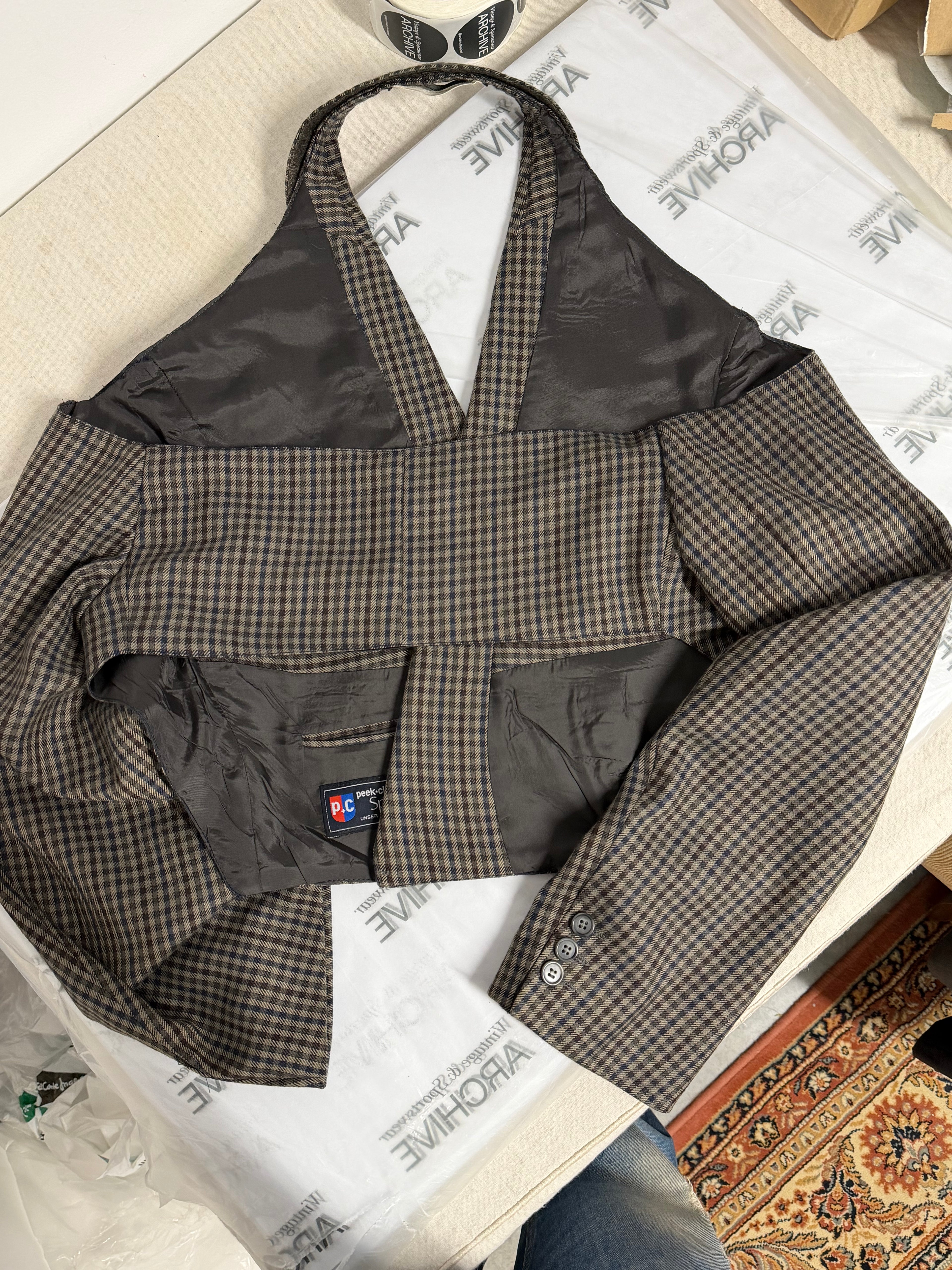 Blazer dos nu - Marron à carreaux (M)