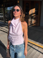 Halter Blouse - Linen Pink (M)