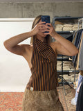 Halter Blouse - Orange Brown (S)