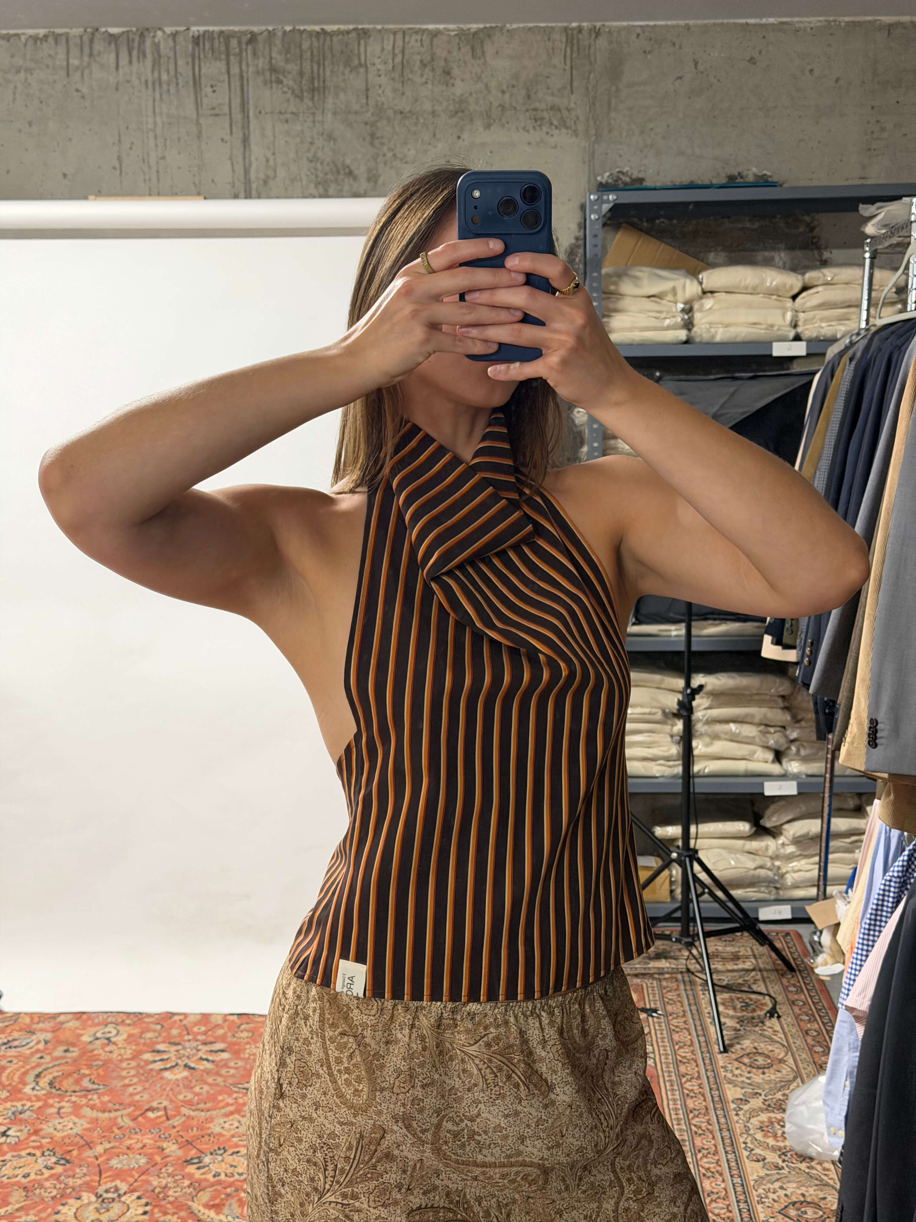 Halter Blouse - Orange Brown (S)
