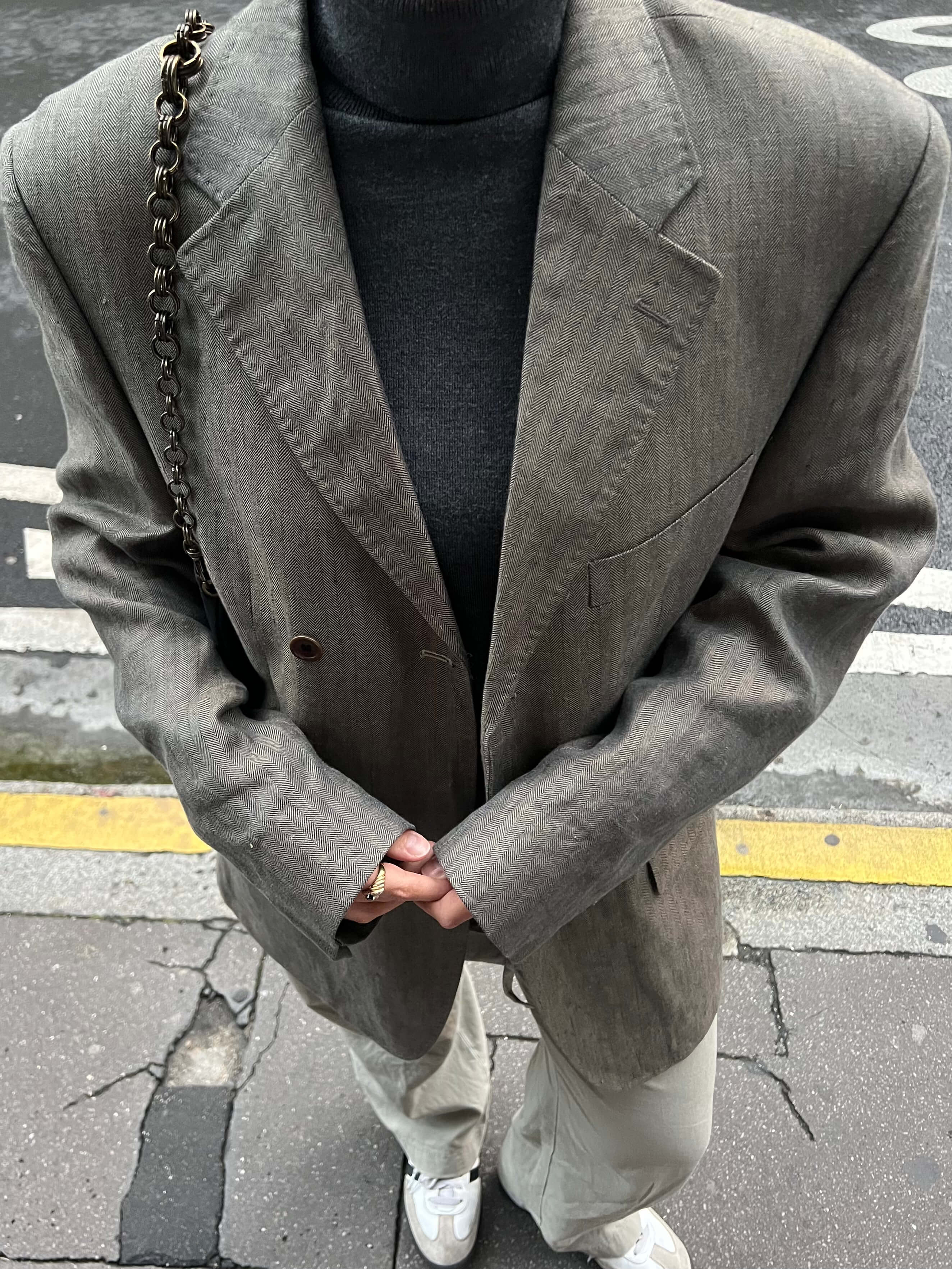 Robe blazer courte - Lin vert (S/L)