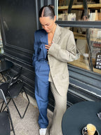 Traje DUO - Beige sobre Azul (M/L)