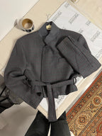 Tied-up Blazer - Textured Blue (XL)