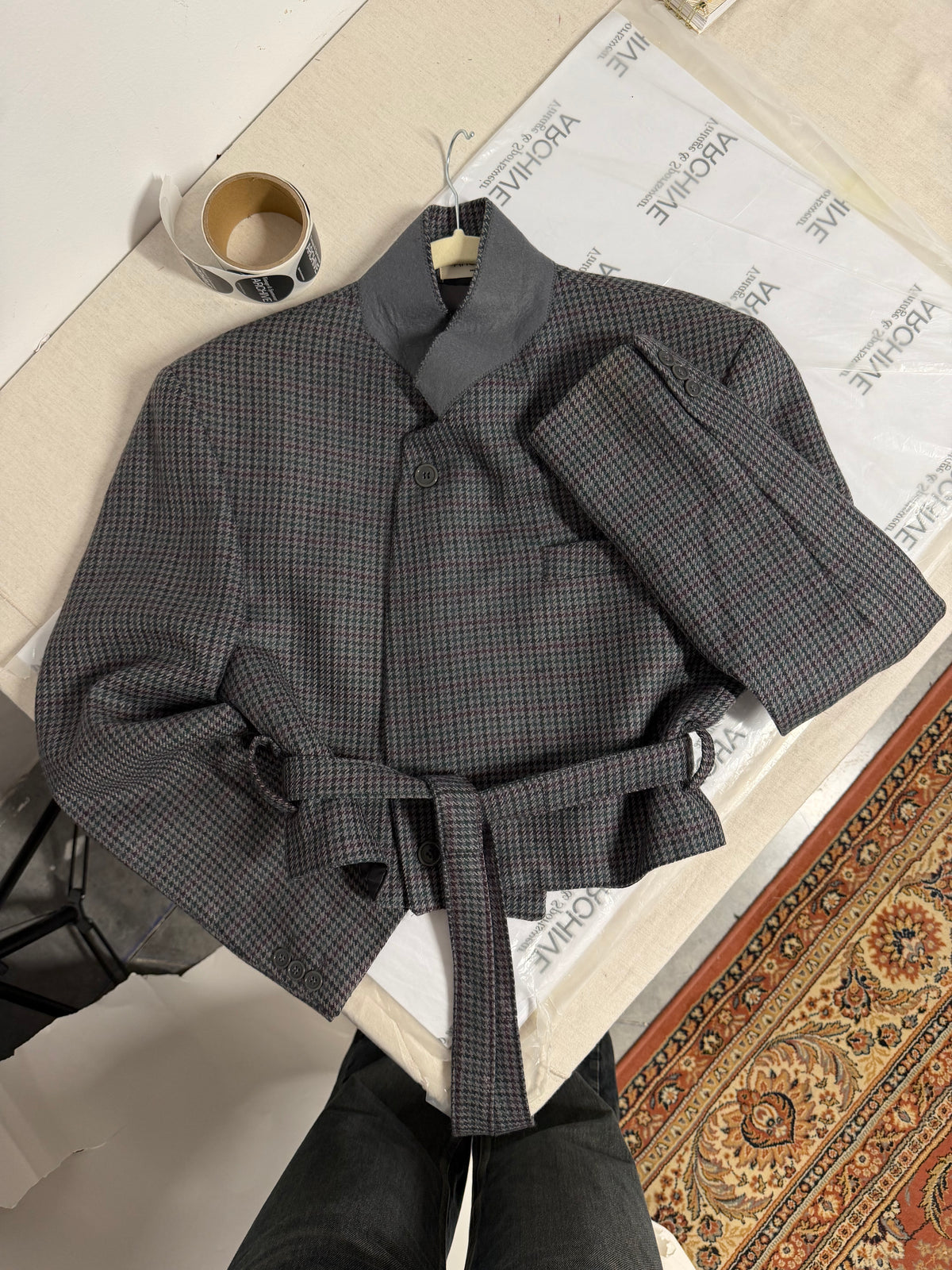 Tied-up Blazer - Textured Blue (XL)