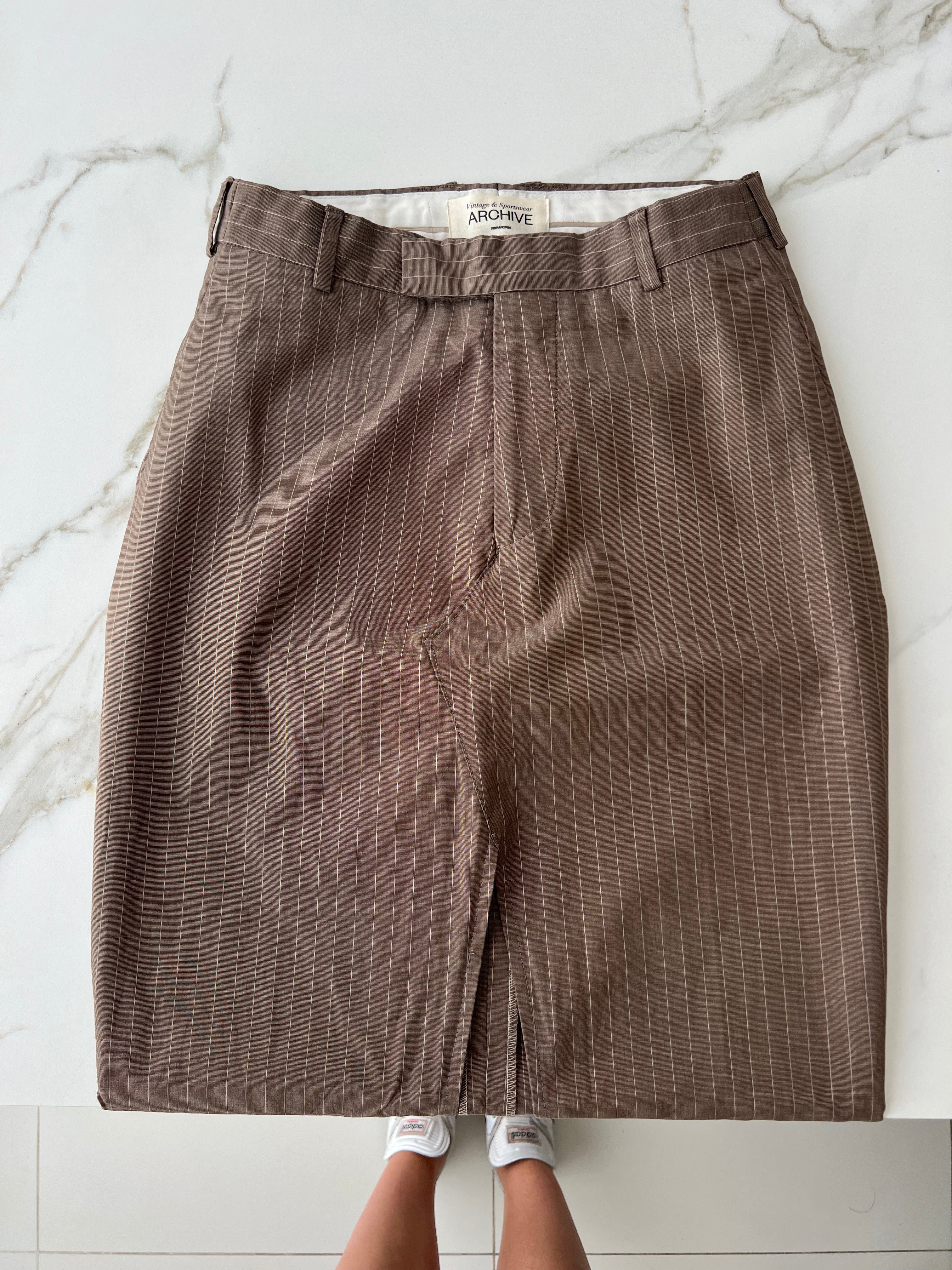 Jupe longue - Beige à rayures blanches (XXS/XS)