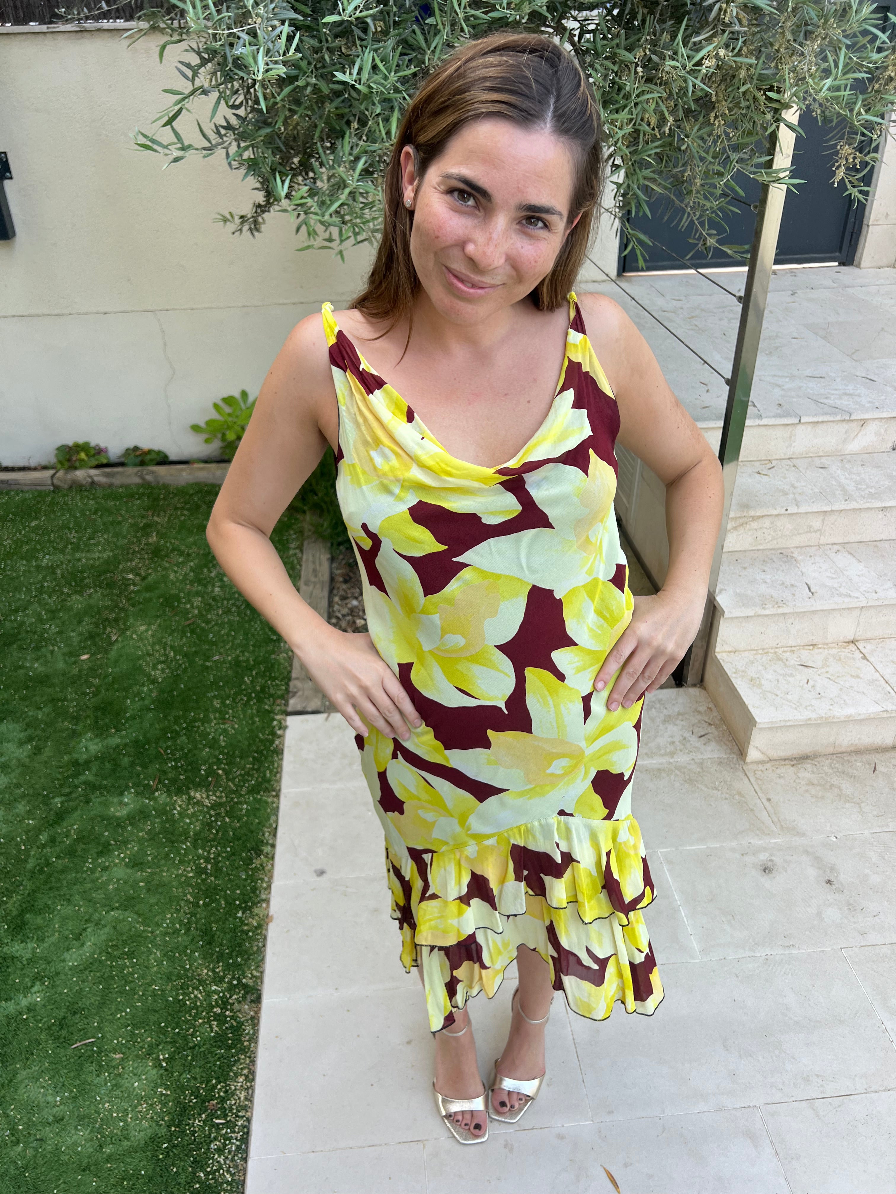 Vestido - Estampado floral, talla 36