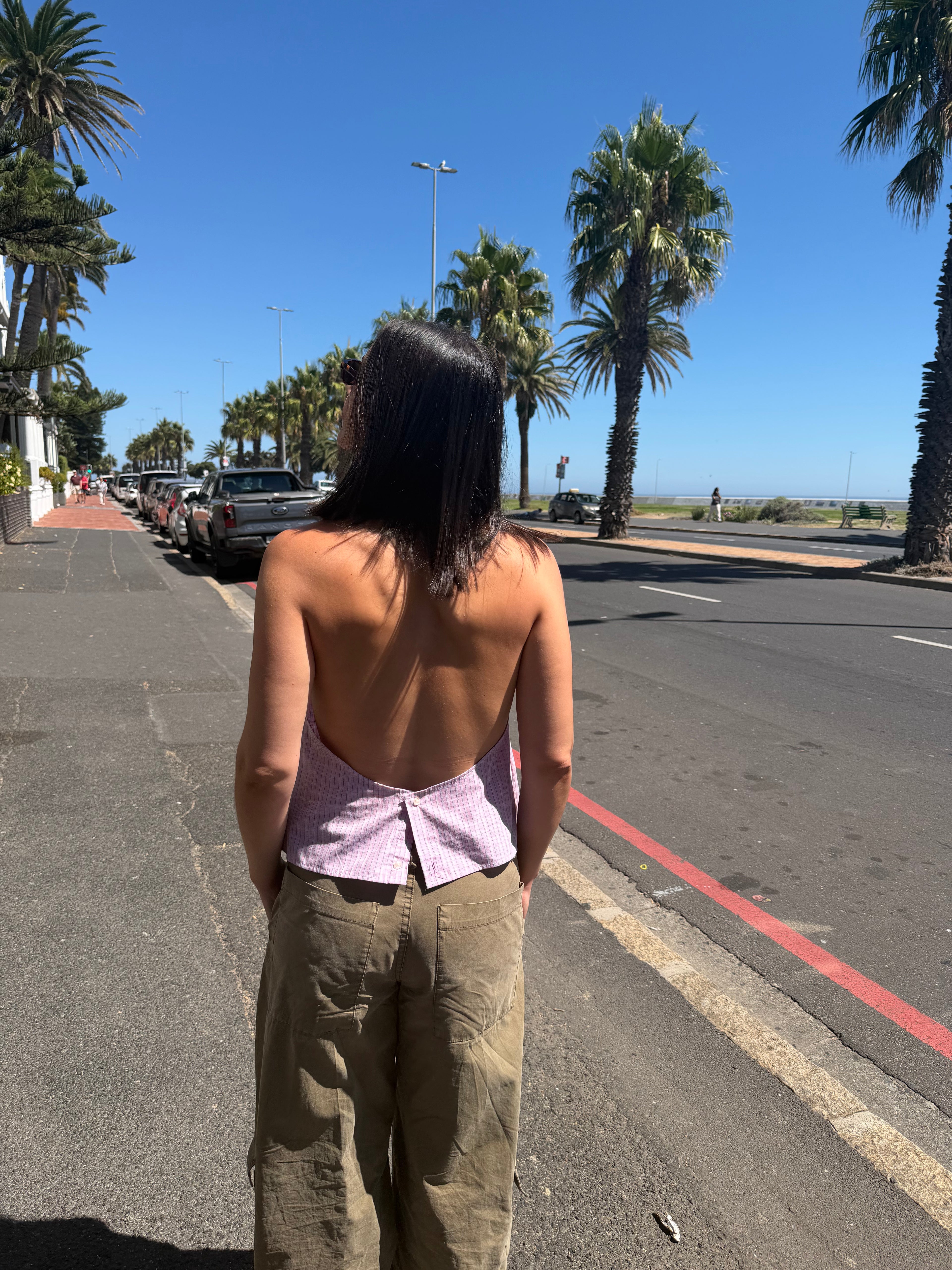 Halter Blouse - Pink Bubble (L)