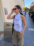 Blusa halter - Azul claro (M)