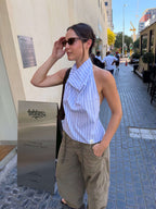 Halter Blouse - Light Blue (M)