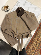 Tied-up Blazer - Brown Squared (L)