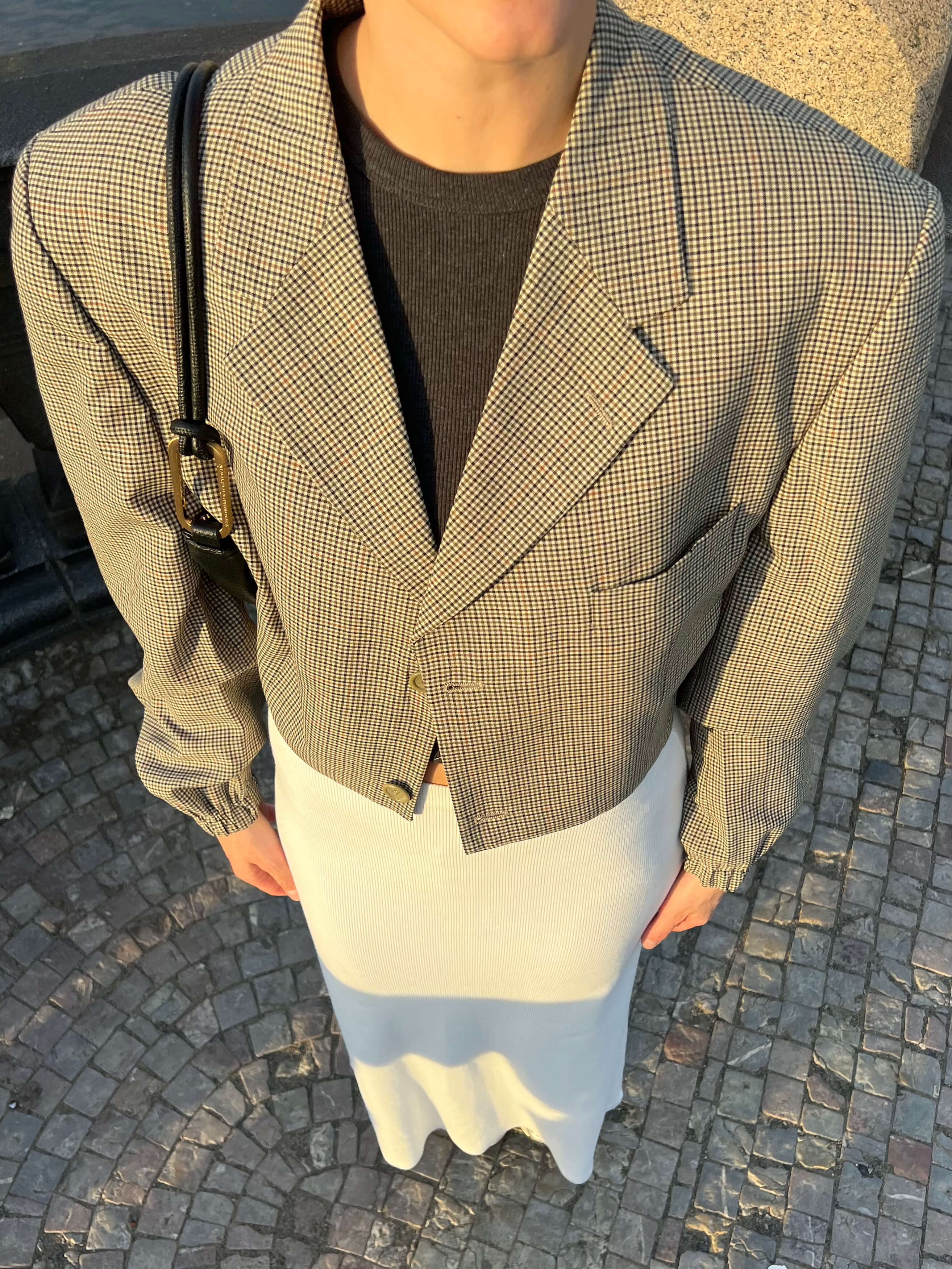 Bomber - Beige Tiny Squares (S/L)