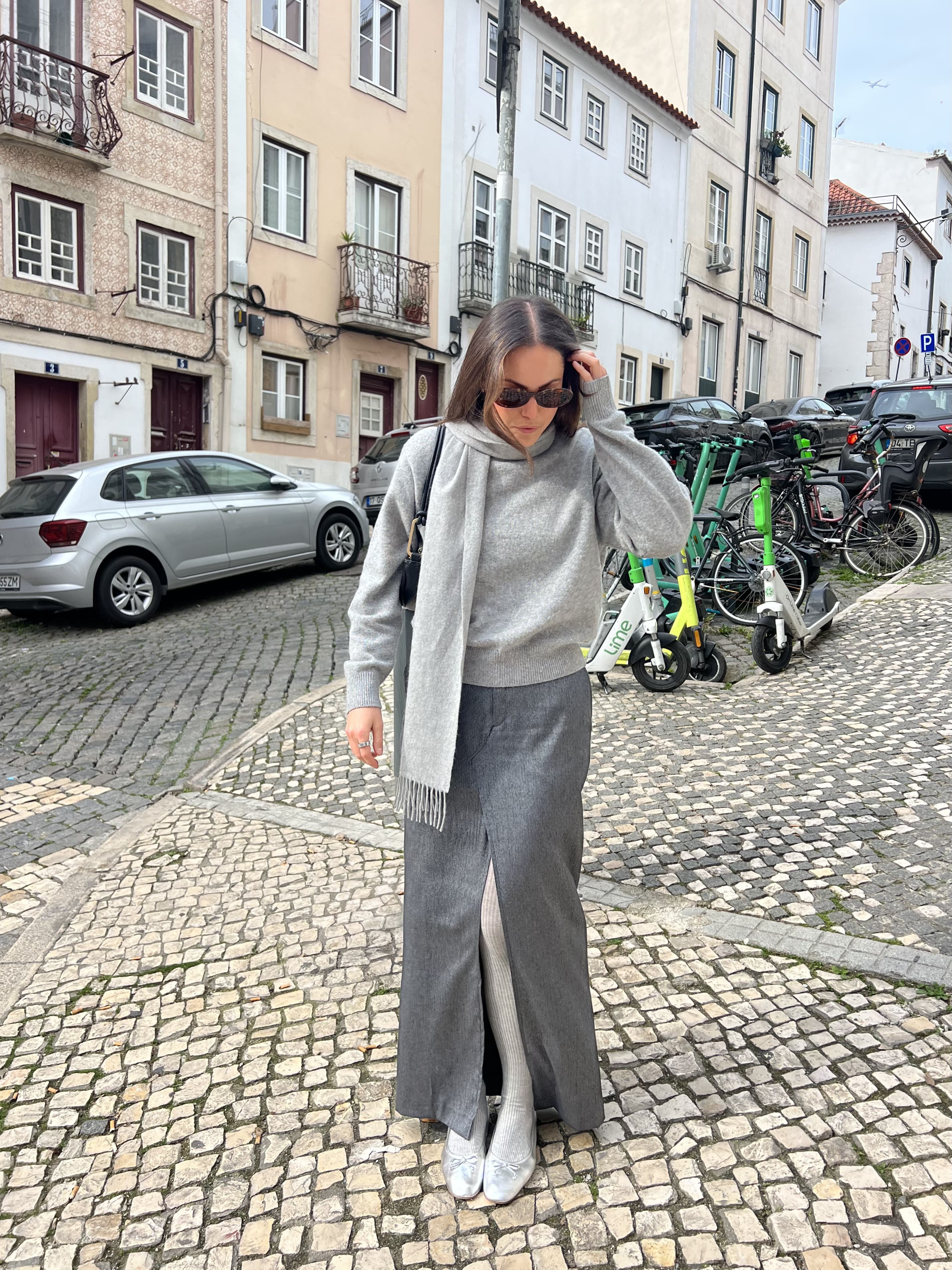 Falda larga vegana - Perfección plateada (M)