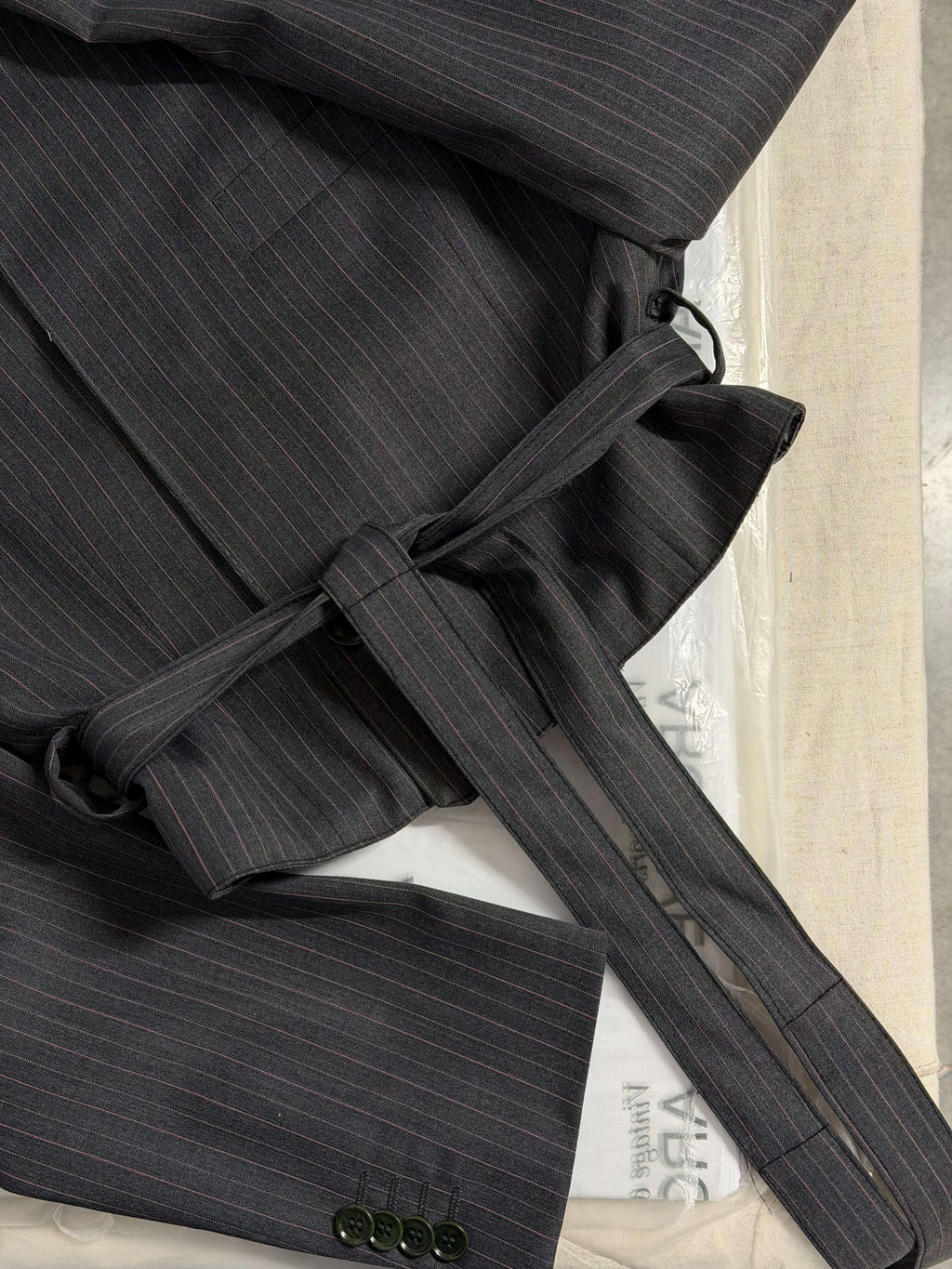 Tied-up Blazer - Grey Pinky Lines (S)