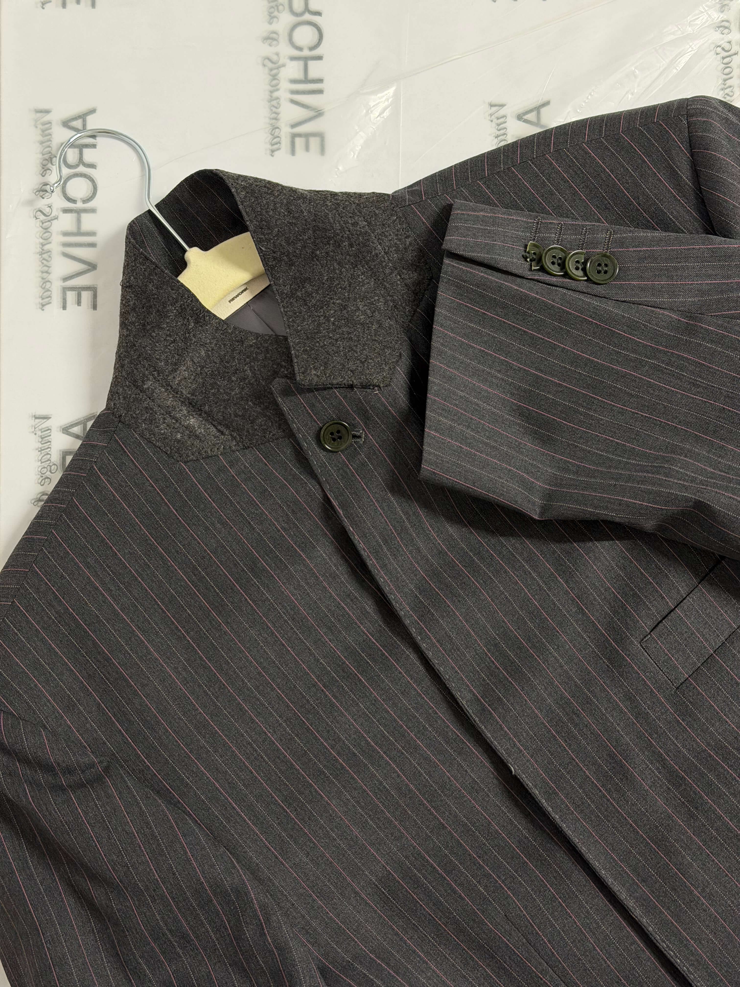 Tied-up Blazer - Grey Pinky Lines (S)