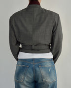 Tied-up Blazer - Burgundy Collar Stripped (S)