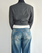 Tied-up Blazer - Textured Navy (S)