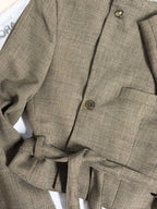 Tied-up Blazer - Textured Beige (S)