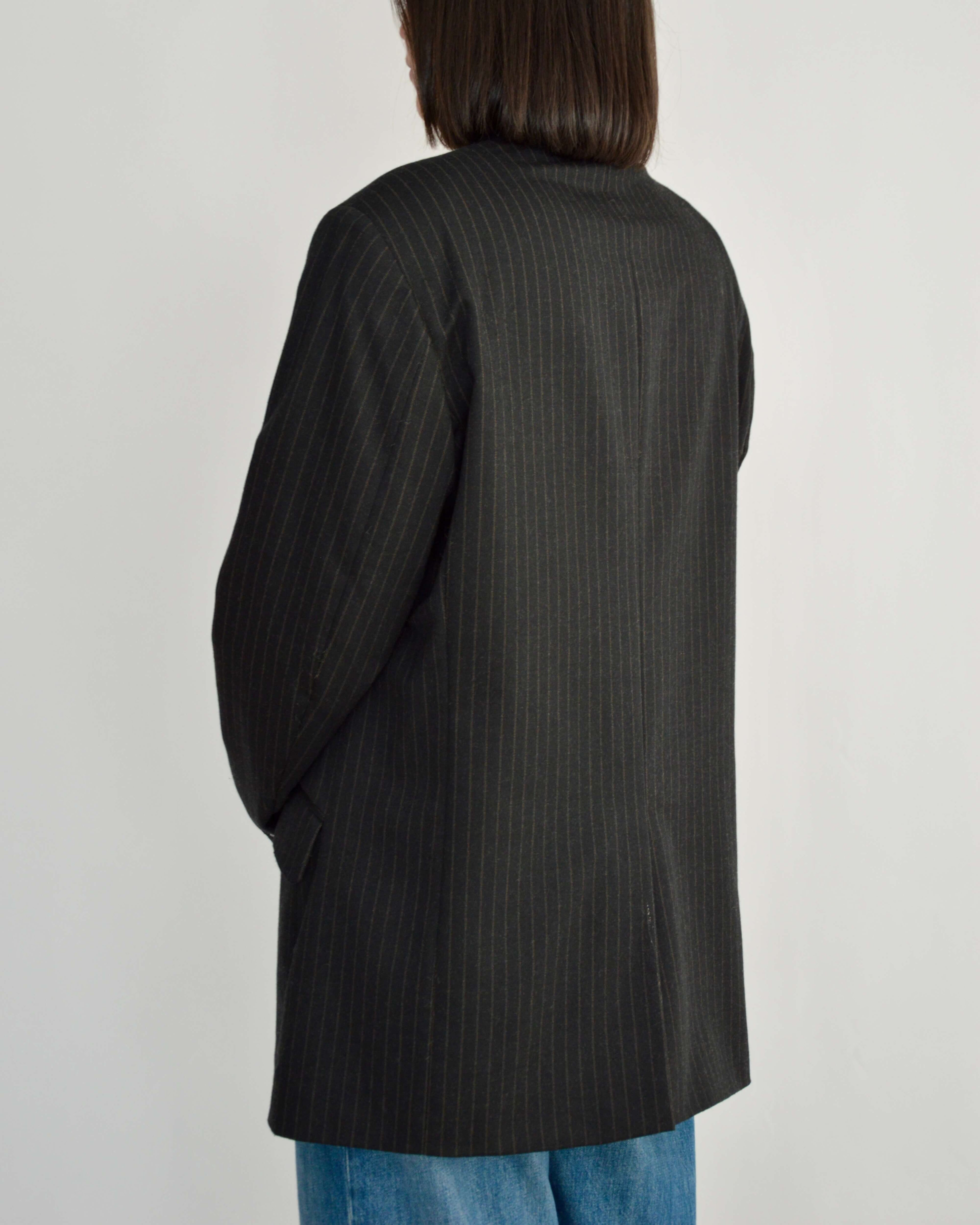 High Neck Blazer - Dark Stripped (M)