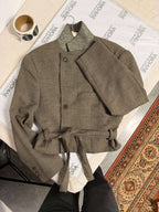 Tied-up Blazer - Textured Beige (S)