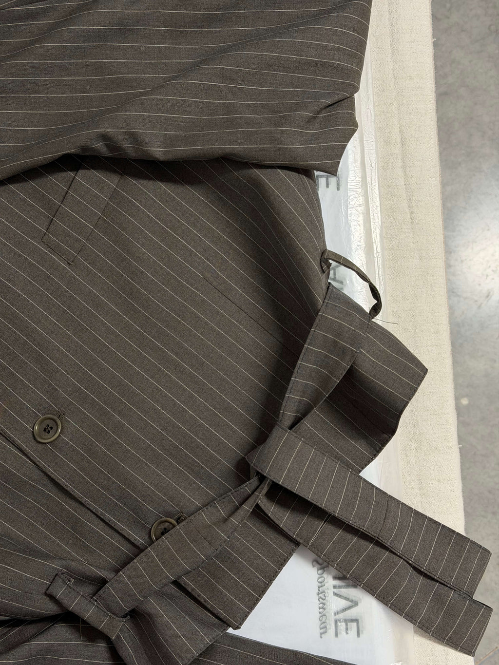 Tied-up Blazer - Brown Stripped (L)