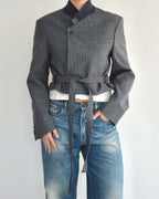 Tied-up Blazer - Textured Navy (S)