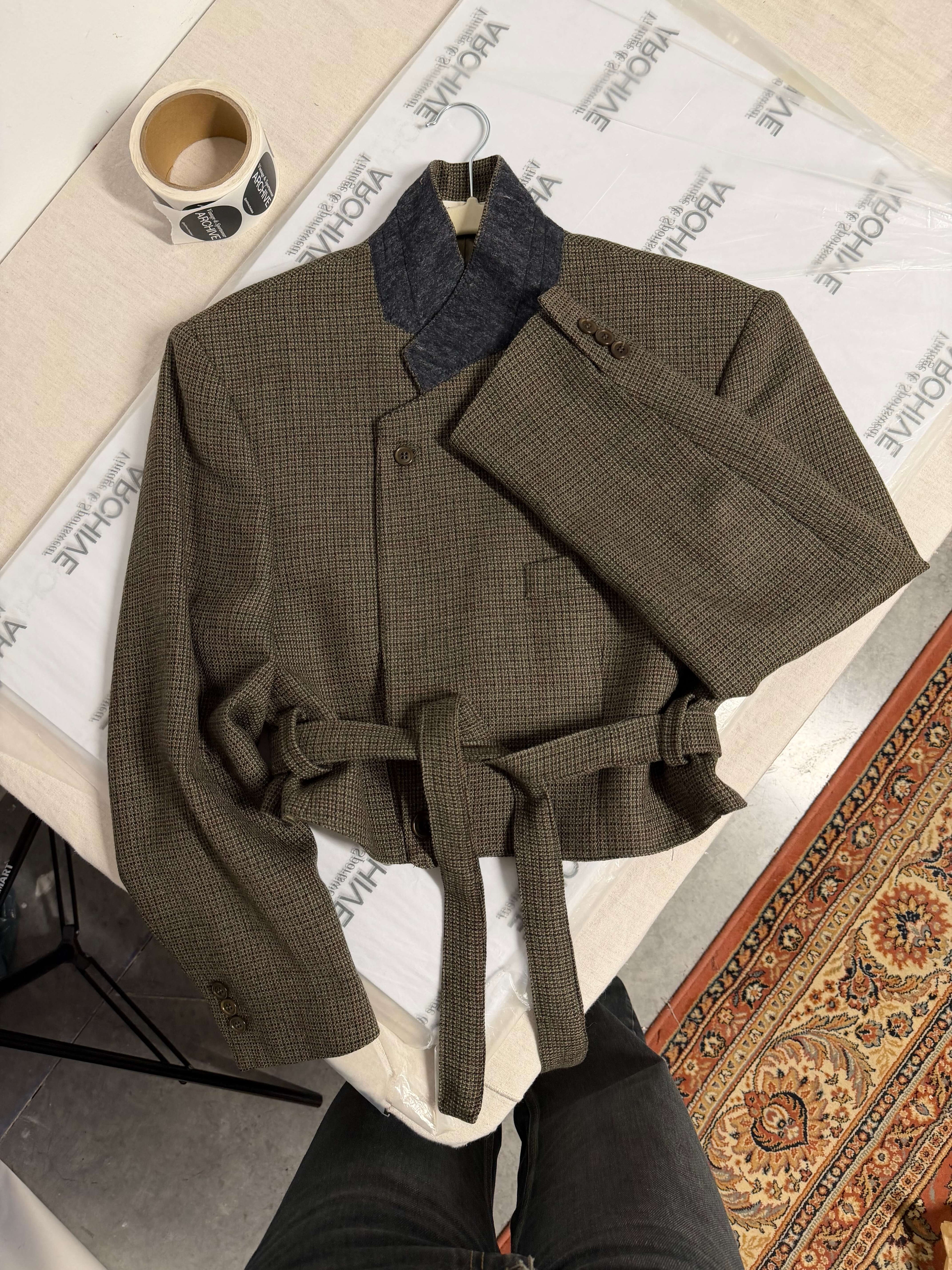 Tied-up Blazer - Textured Green (S)