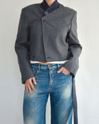 Tied-up Blazer - Textured Navy (S)