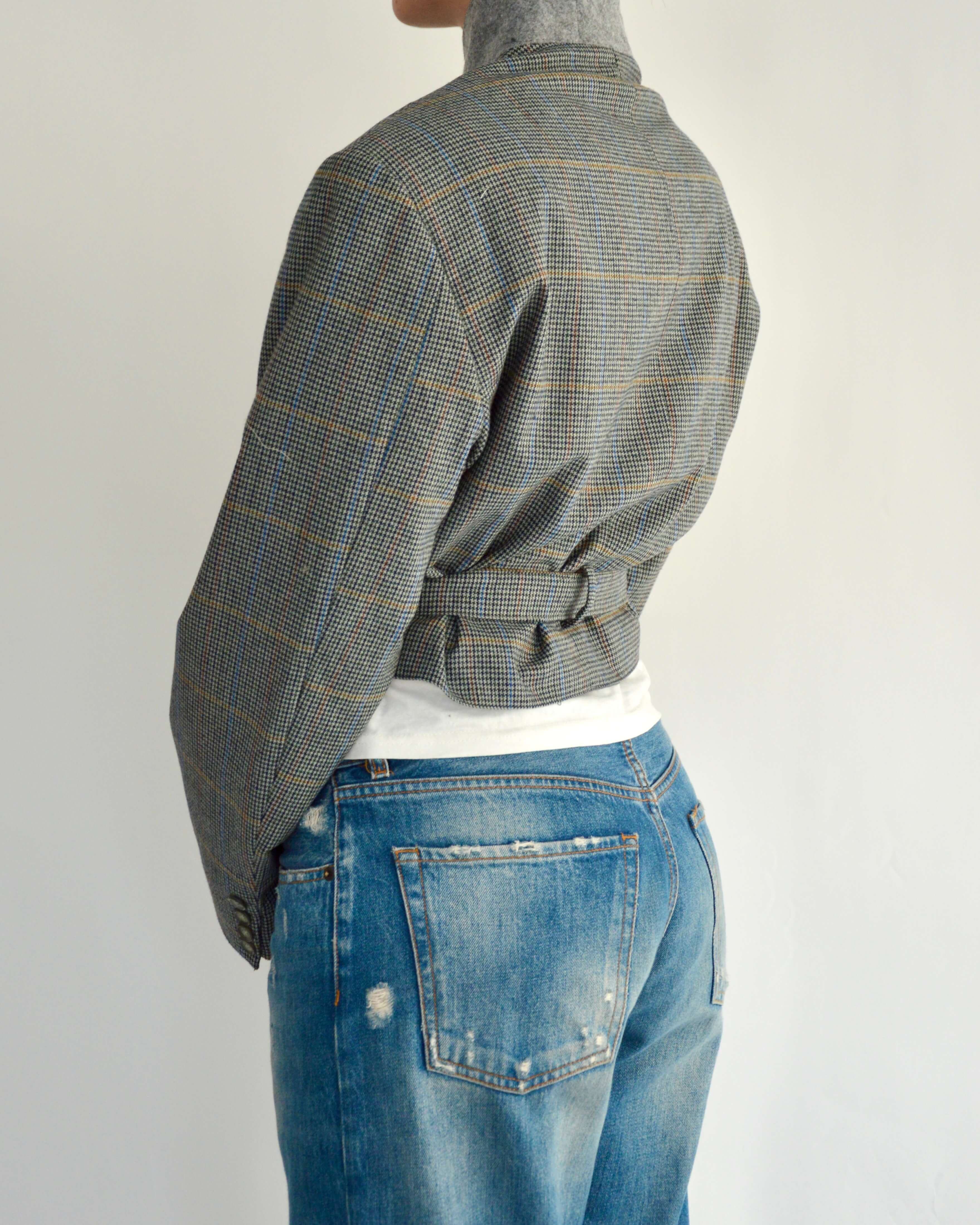 Tied-up Blazer - Blue and Yellow (L)