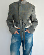 Tied-up Blazer - Blue and Yellow (L)