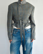 Tied-up Blazer - Blue and Yellow (L)