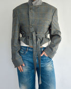 Tied-up Blazer - Blue and Yellow (L)