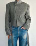 Tied-up Blazer - Blue and Yellow (L)