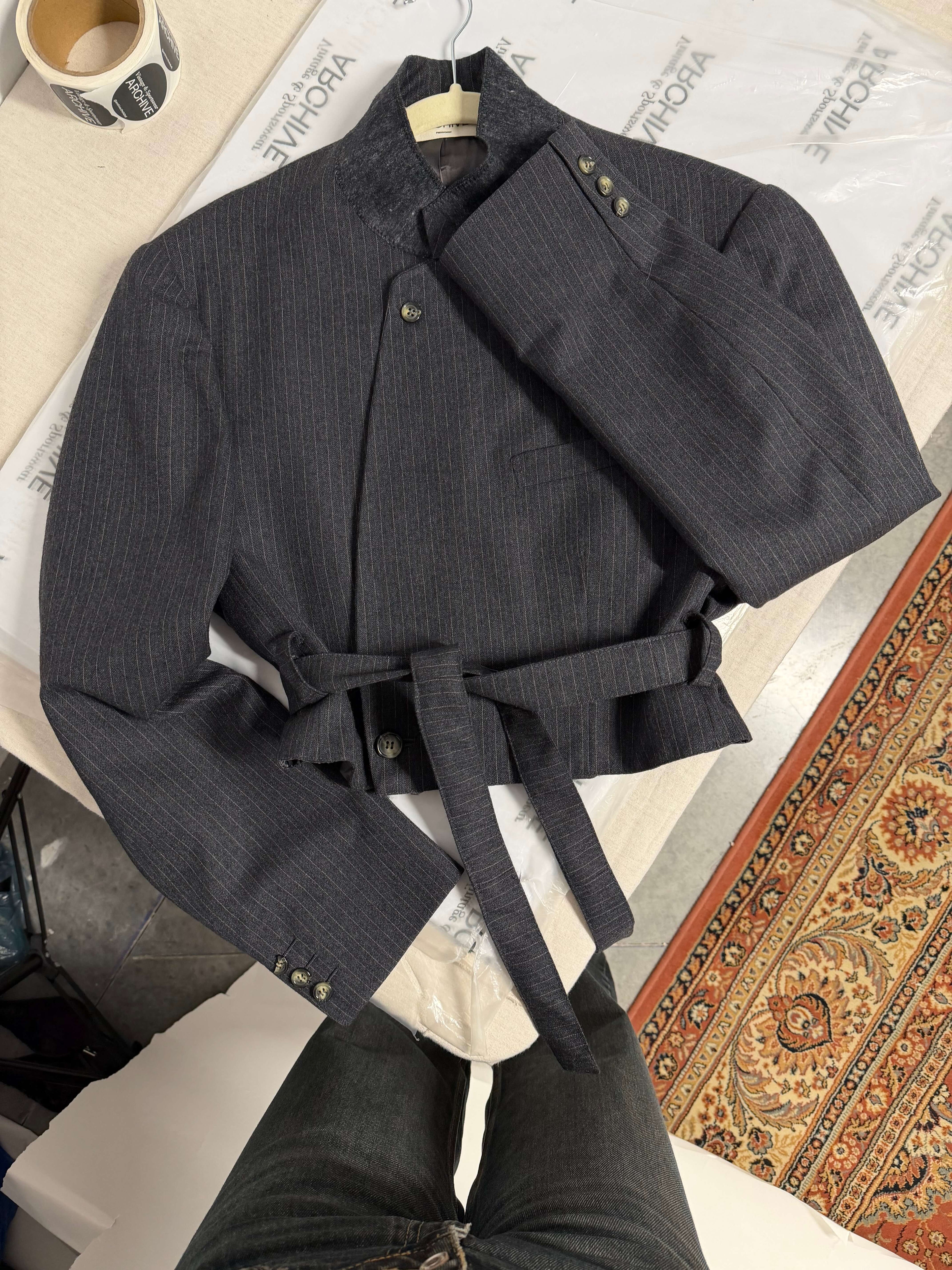 Tied-up Blazer - Textured Navy (M)