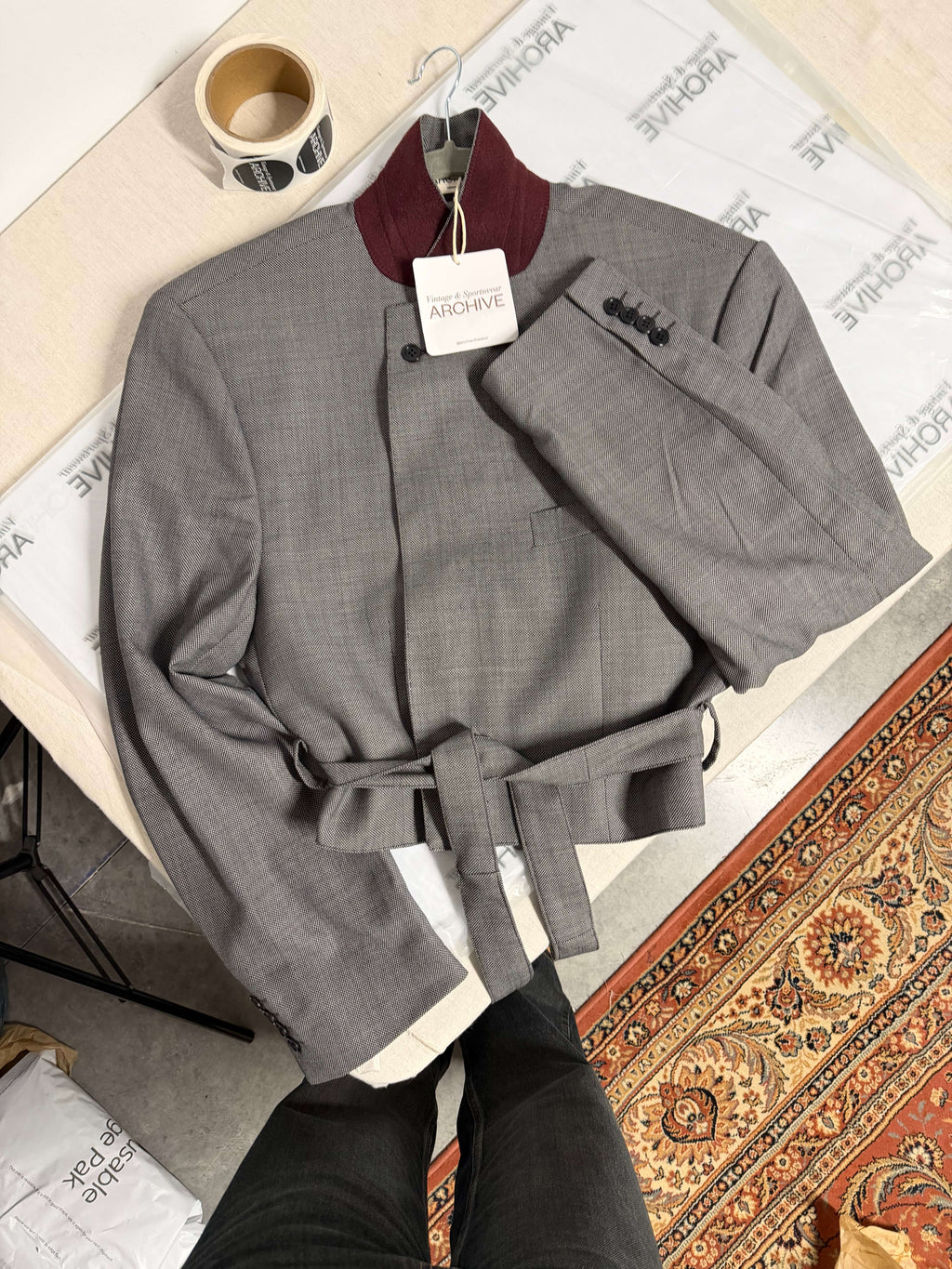 Tied-up Blazer - Burgundy Colar (M)