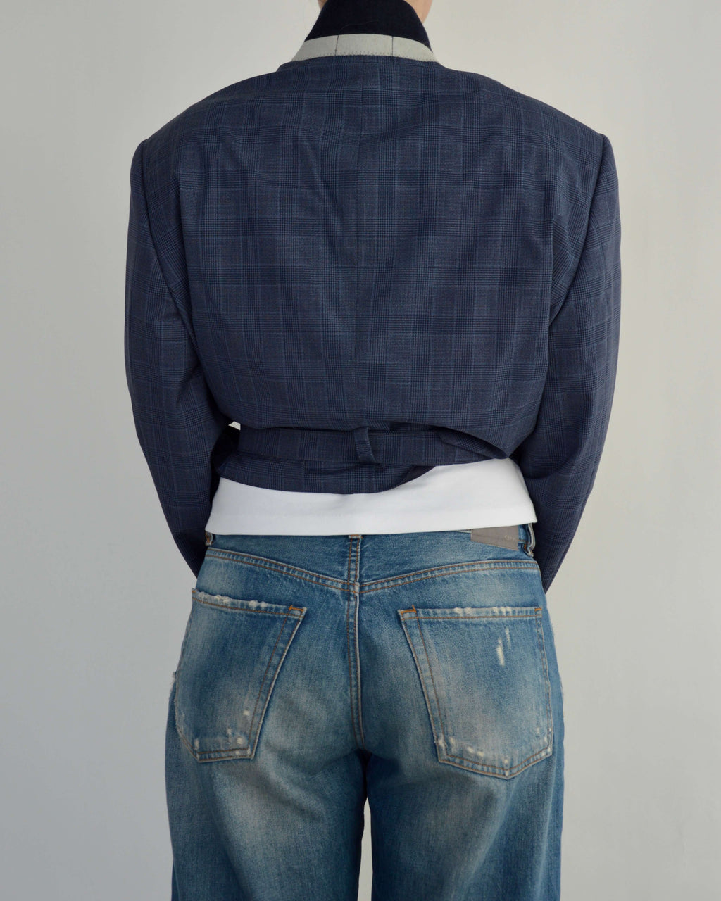 Tied-up Blazer - Navy Collar (L)