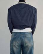 Tied-up Blazer - Navy Collar (L)