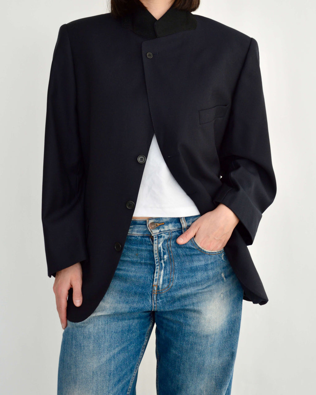 High Neck Blazer - Navy Business (L)