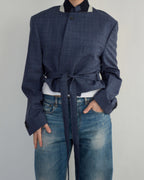 Tied-up Blazer - Navy Collar (L)