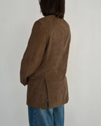 High Neck Blazer - Corduroy Brown (S)