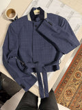 Tied-up Blazer - Navy Collar (L)