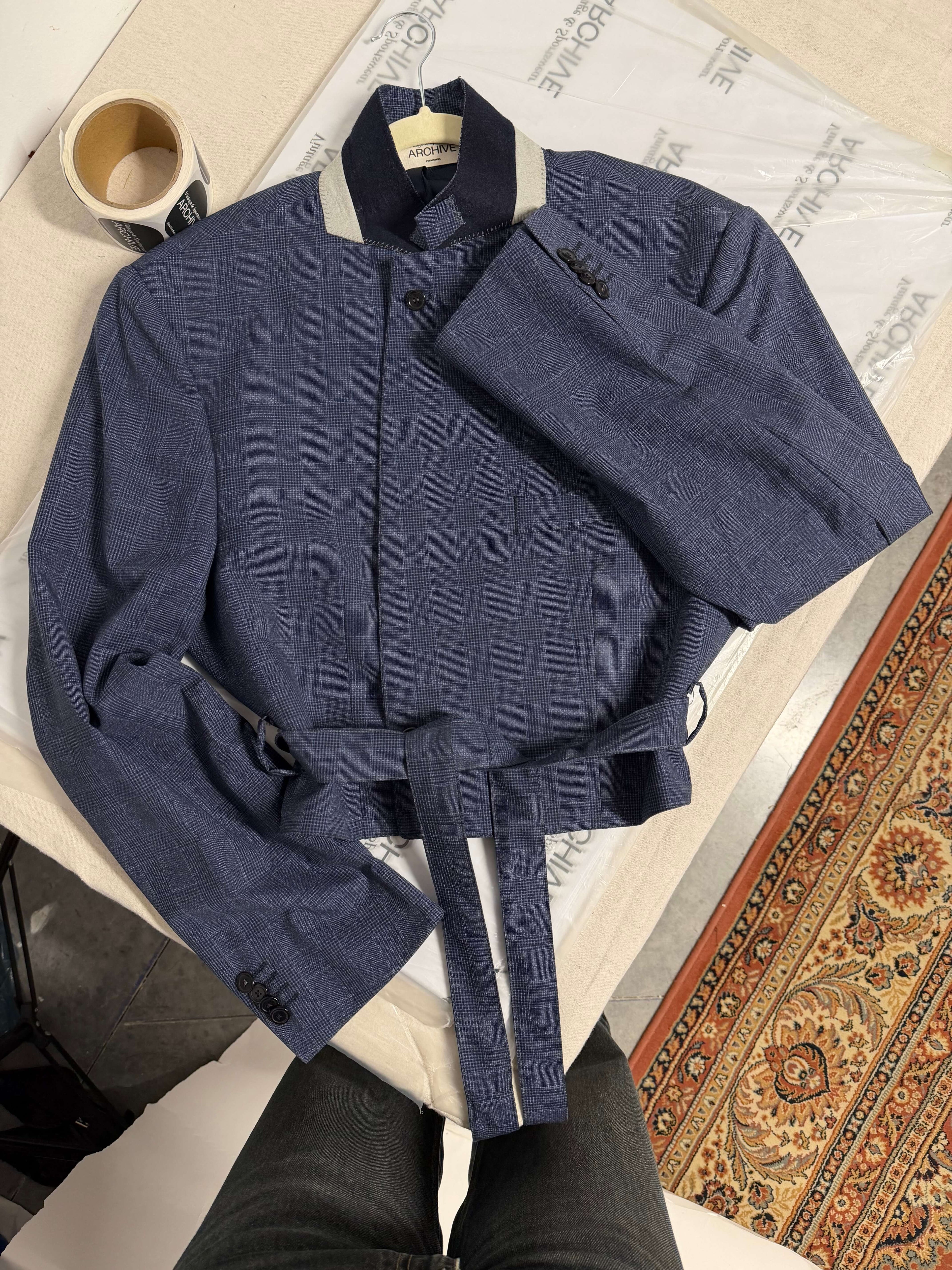 Tied-up Blazer - Navy Collar (L)