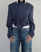 Tied-up Blazer - Navy Collar (L)
