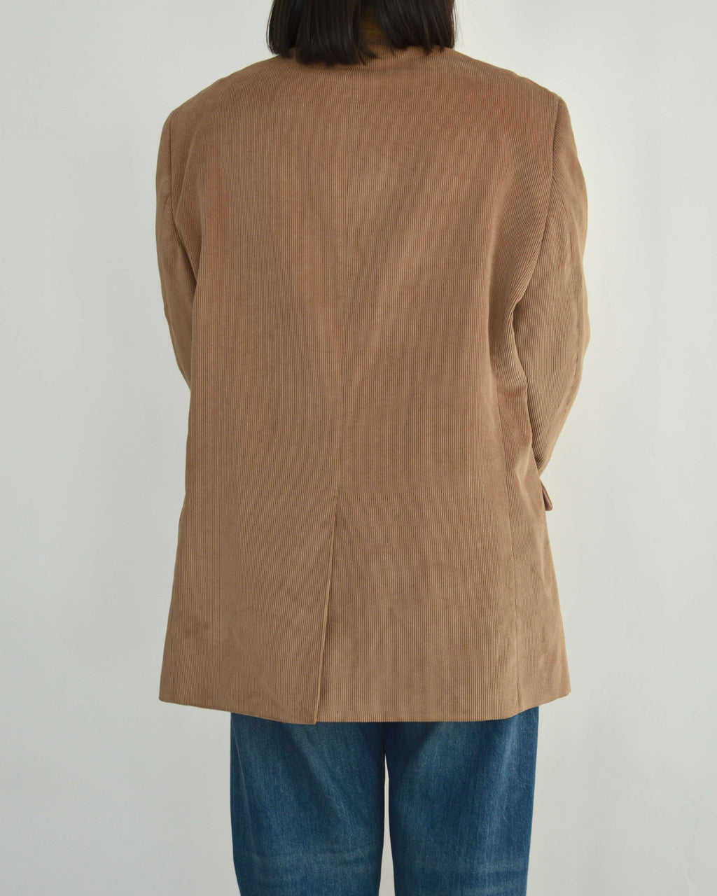 High Neck Blazer - Corduroy Beige (M)