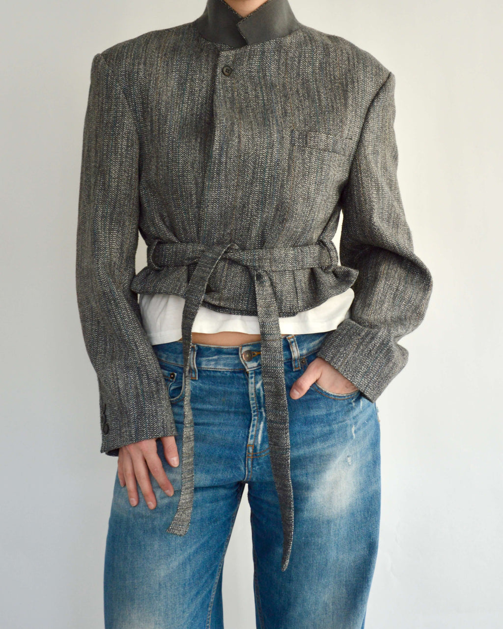 Tied-up Blazer - Textured Rain (M)