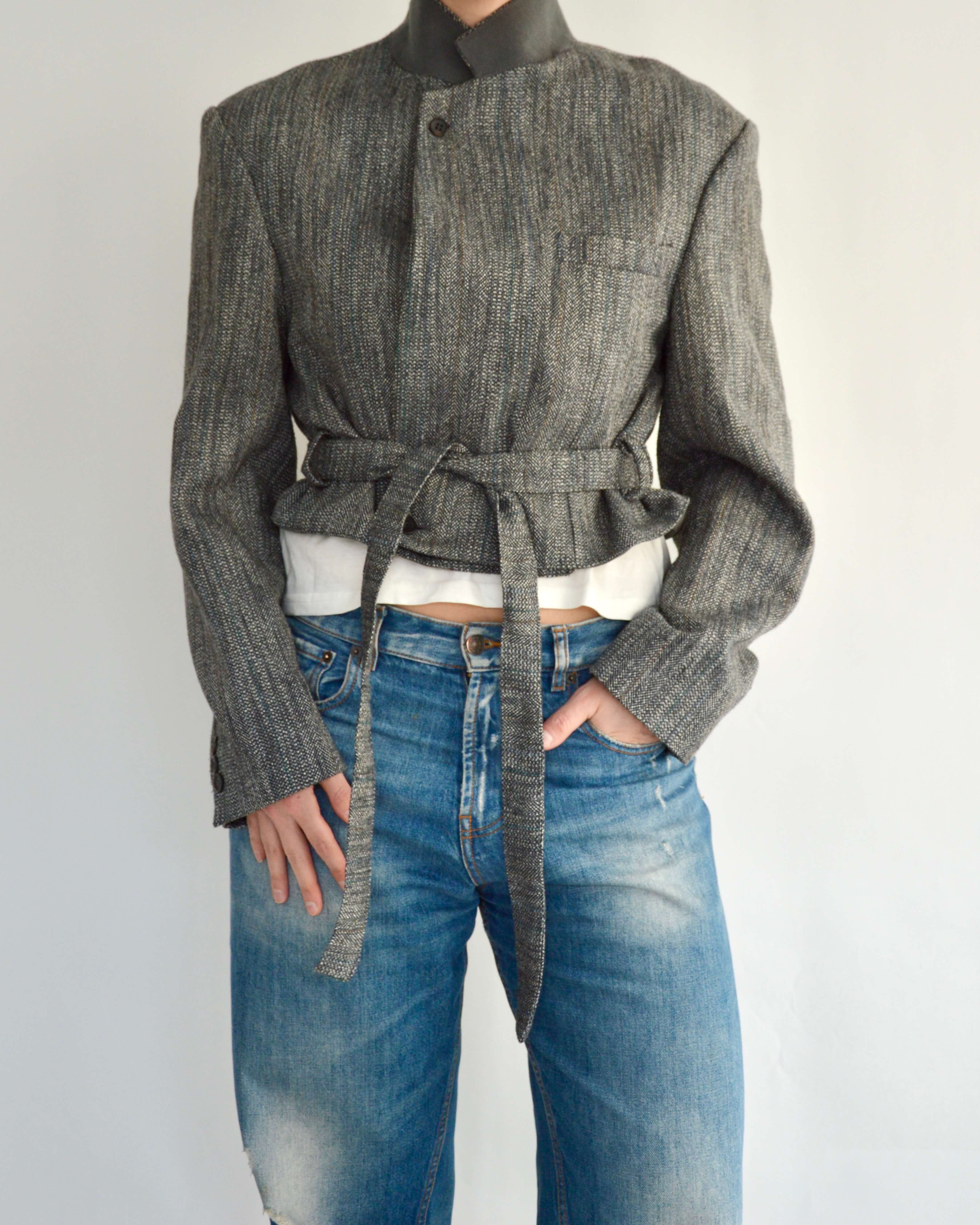 Tied-up Blazer - Textured Rain (M)