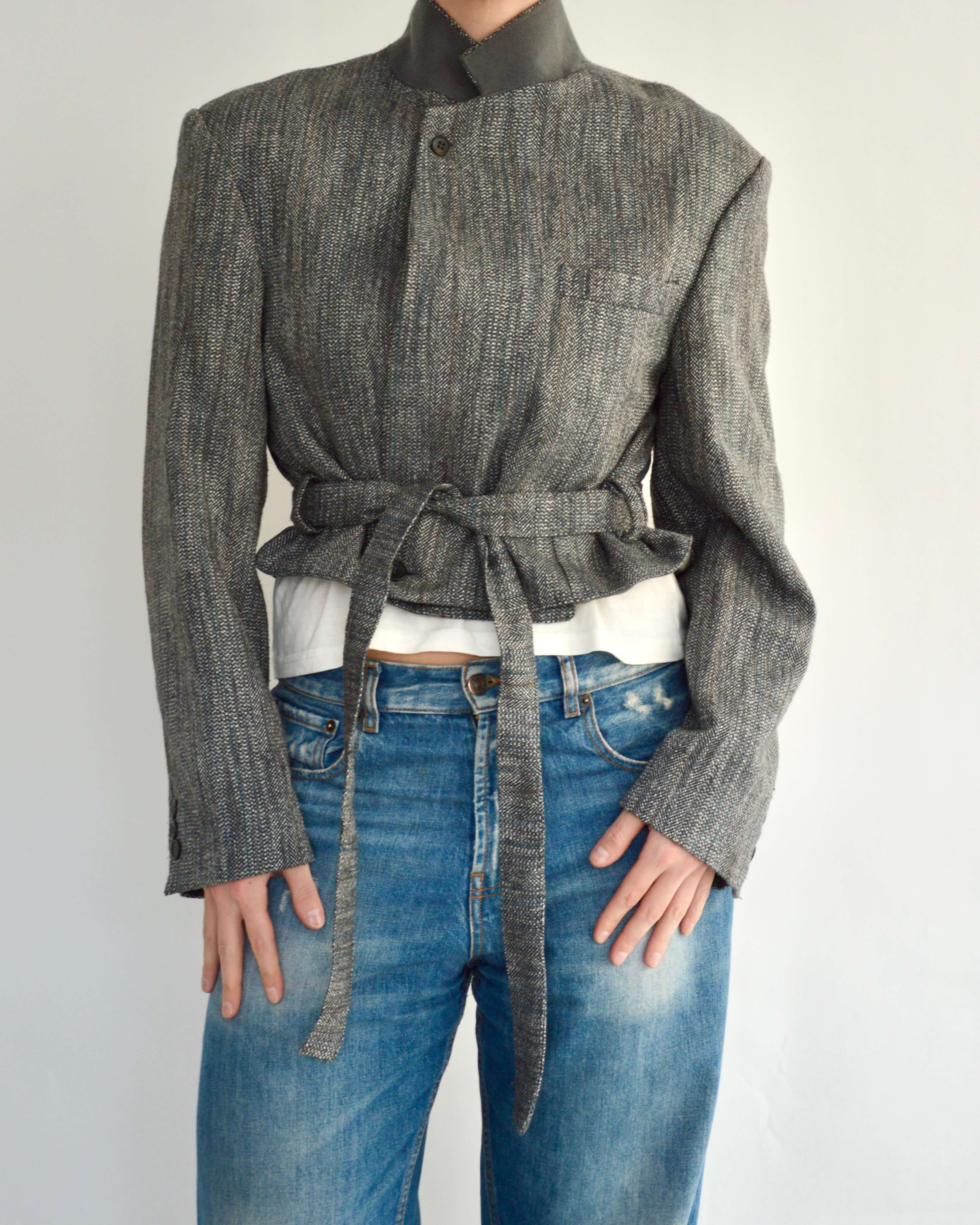 Tied-up Blazer - Textured Rain (M)