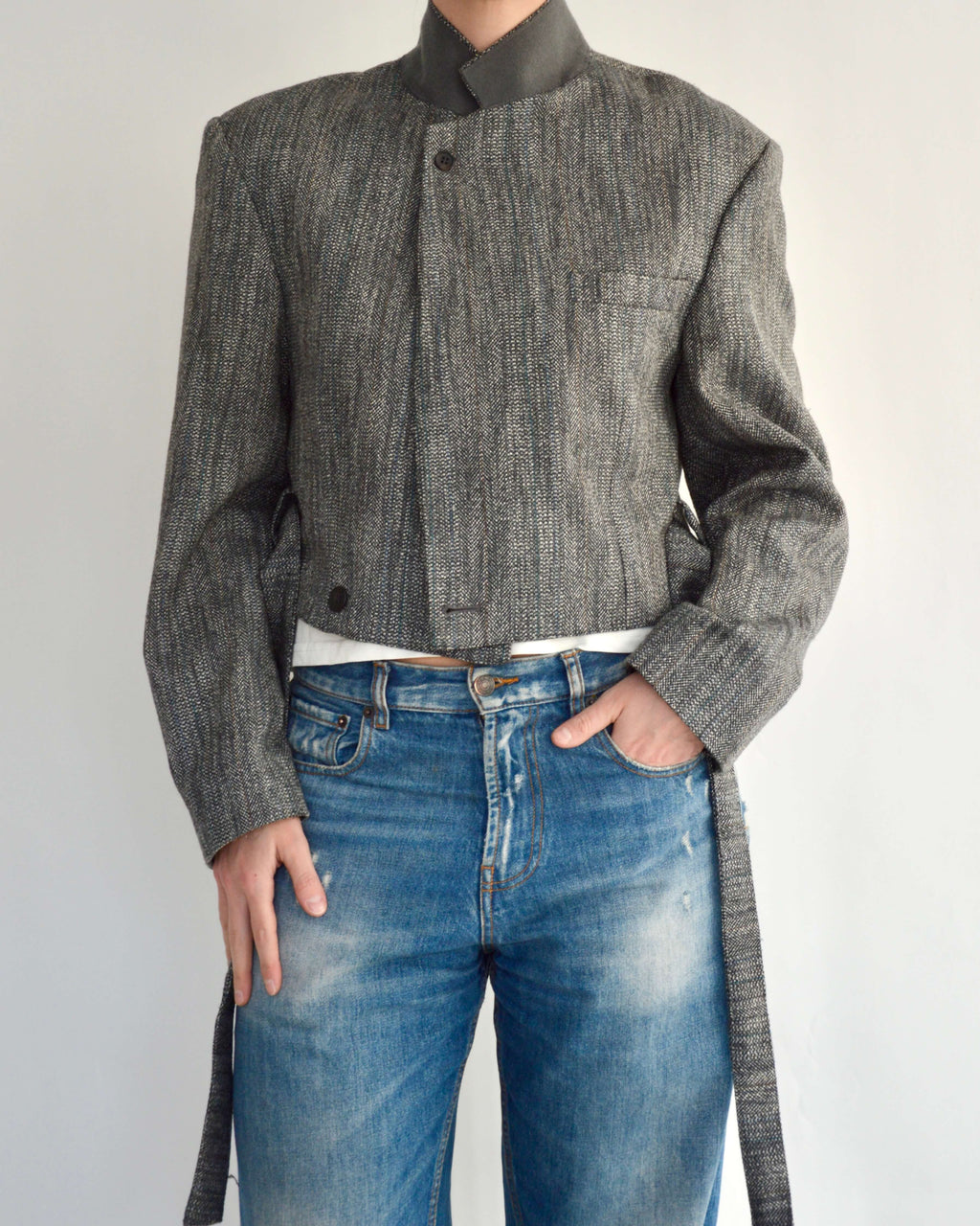 Tied-up Blazer - Textured Rain (M)