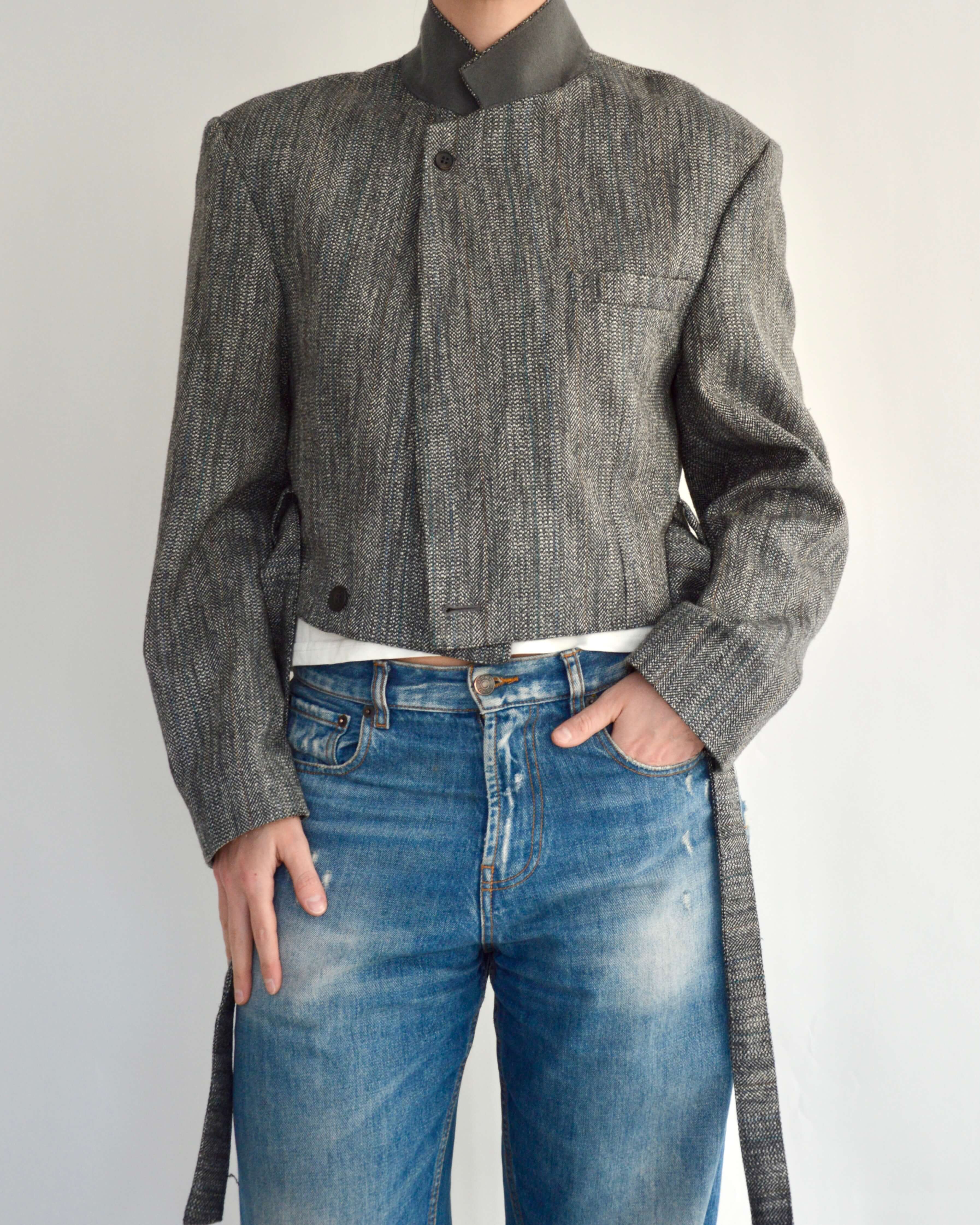 Tied-up Blazer - Textured Rain (M)