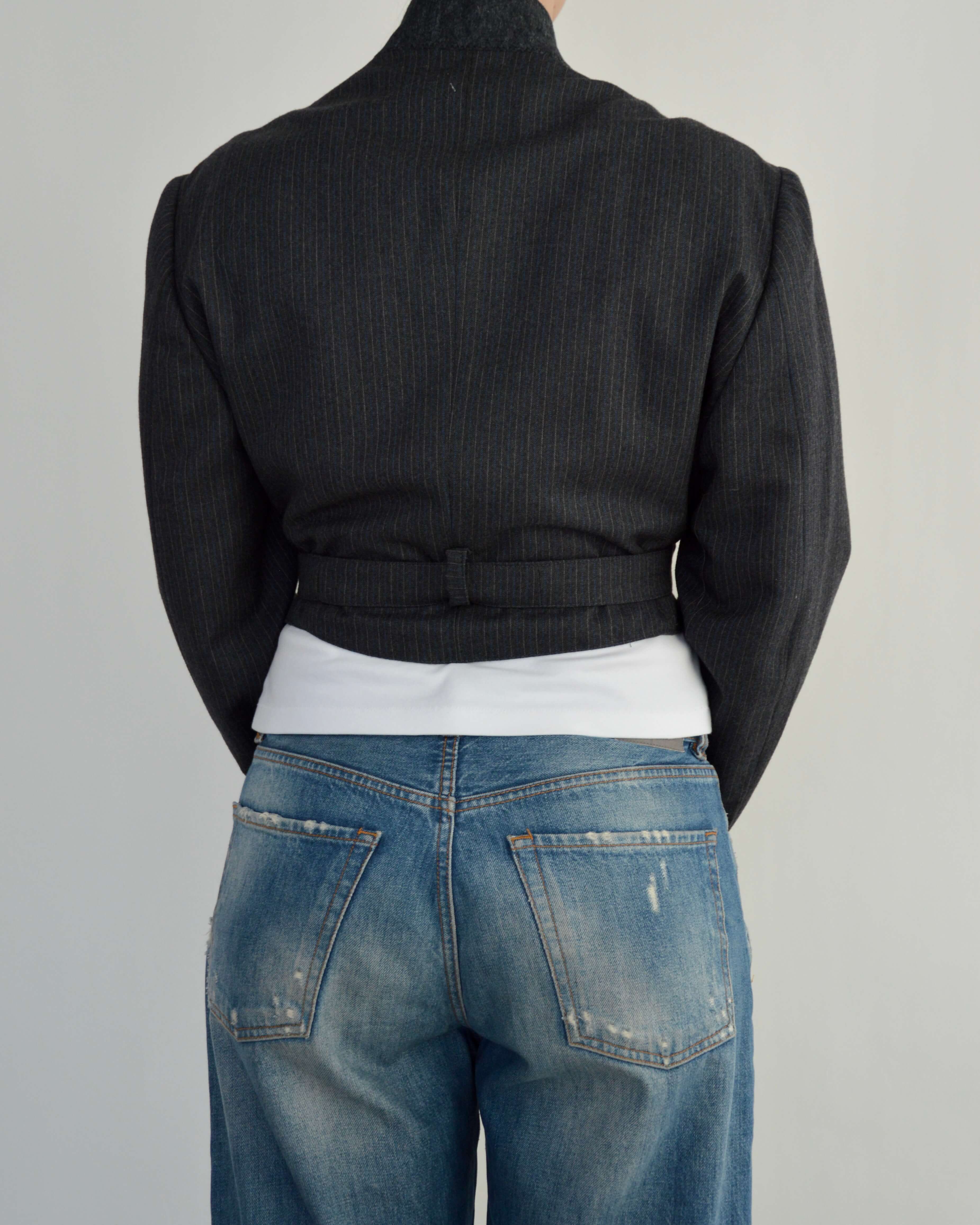 Tied-up Blazer - Textured Navy (M)