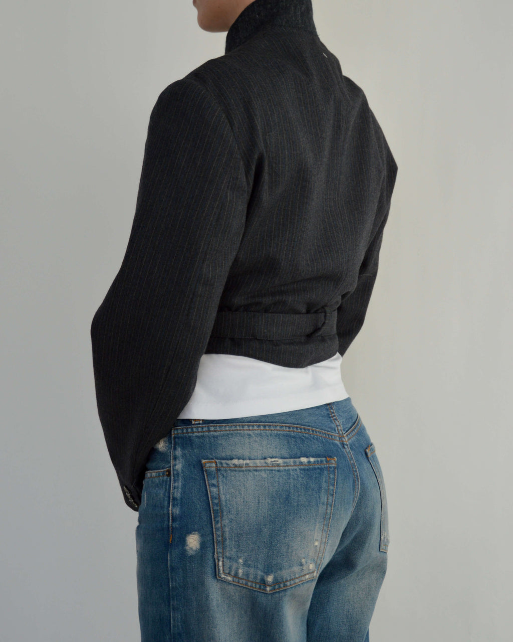 Tied-up Blazer - Textured Navy (M)